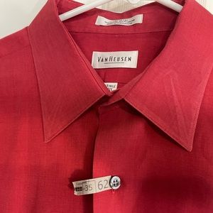 Mens long sleeve button up Van Heusen Red XXL